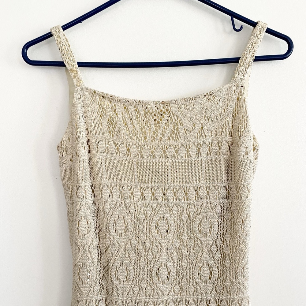 Vintage Jessica McClintock for Gunne Sax Low Back Ivory Lace Maxi Dress sz 4 - Picture 4 of 16